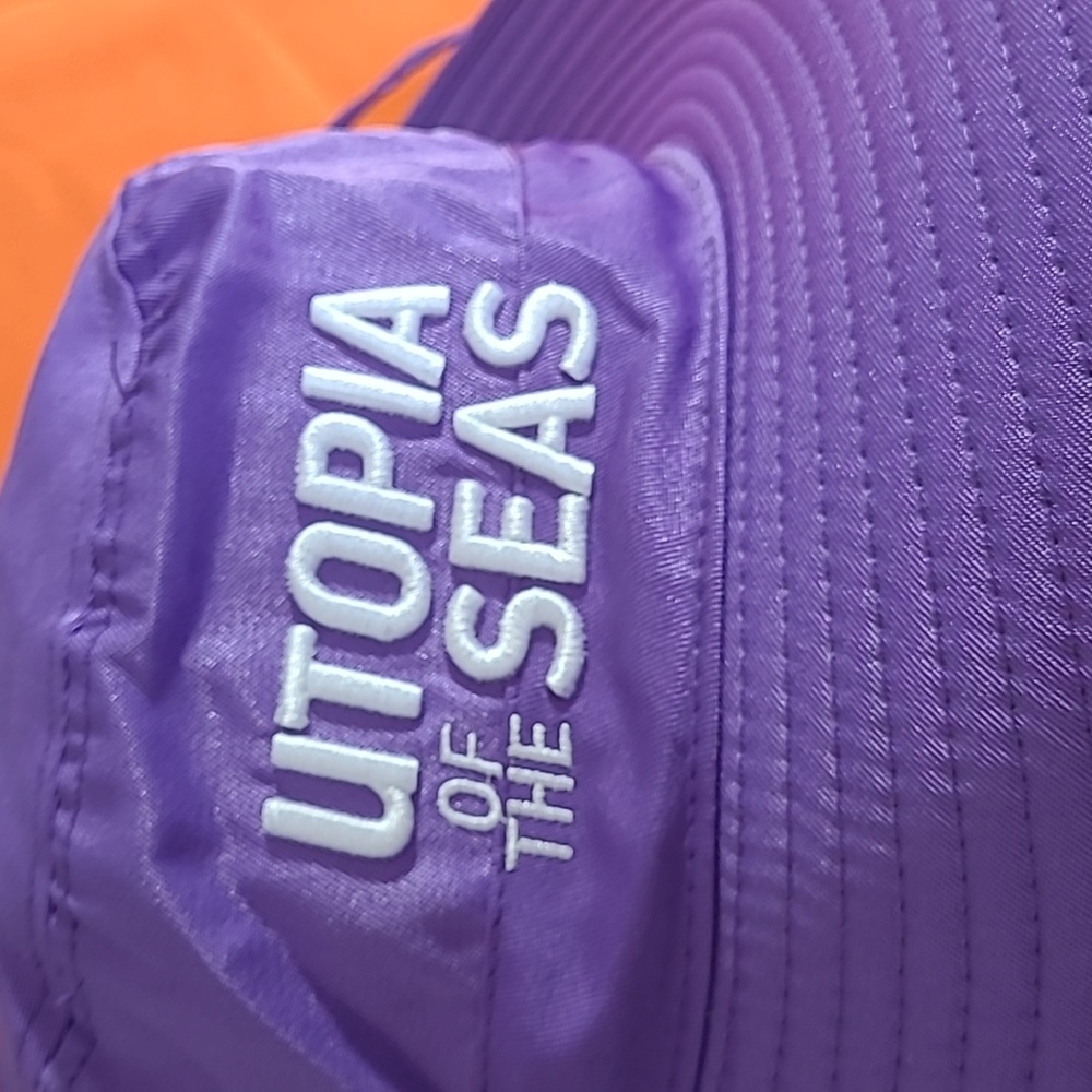 Utopia Of The Seas Embroided Purple Royal Caribbean Sun Bucket Hat Looks New! - Picture 4 of 5
